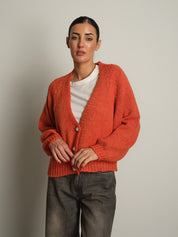 cardigan bottoni gioiello - Arancio