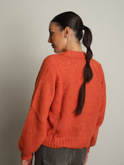 cardigan bottoni gioiello - Arancio