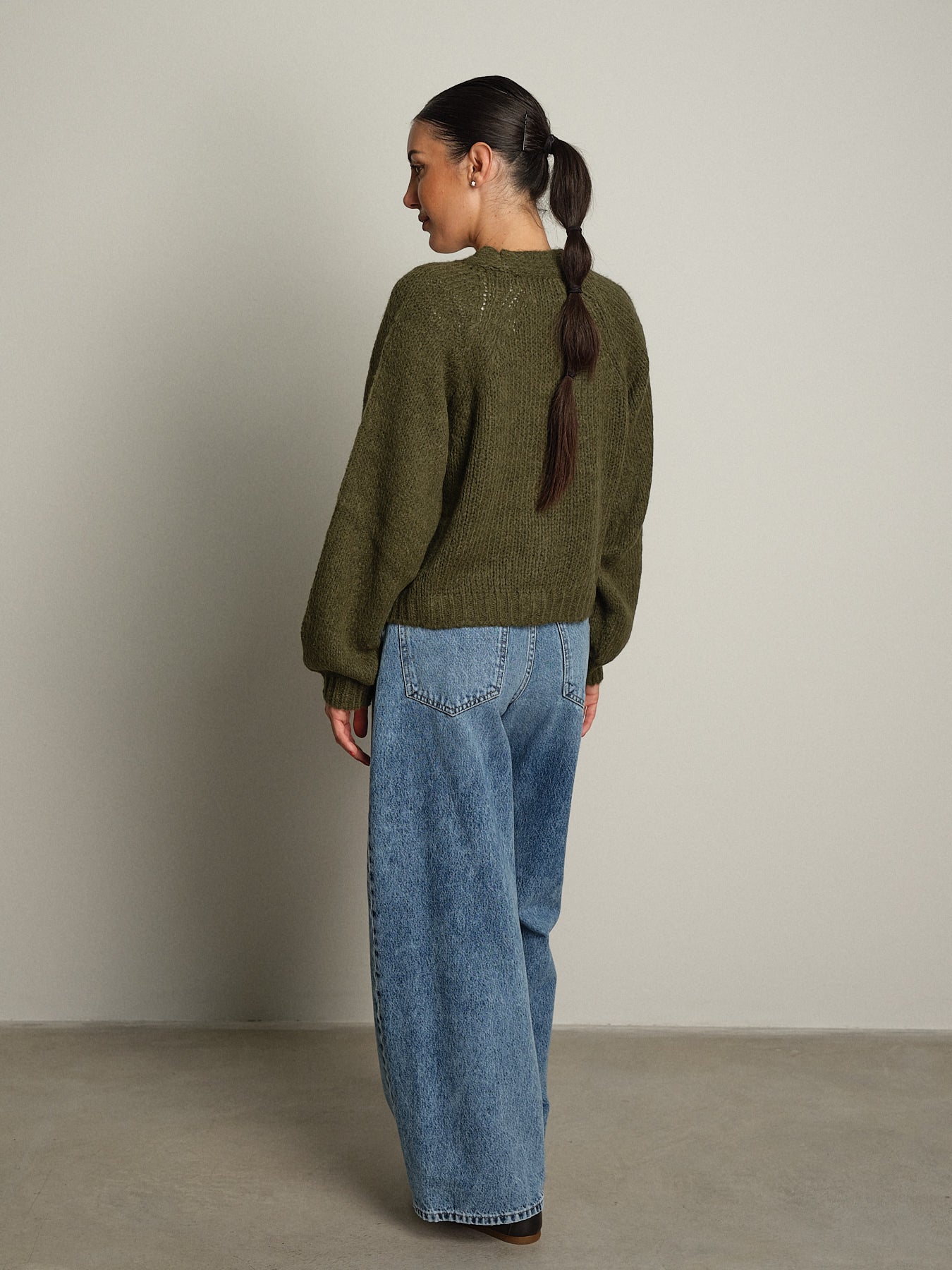 cardigan bottoni gioiello - Verde militare