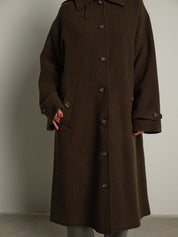 cappotto lungo check cappuccio - Verde militare