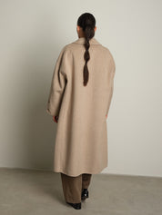 cappotto lungo monopetto tasconato - Tortora