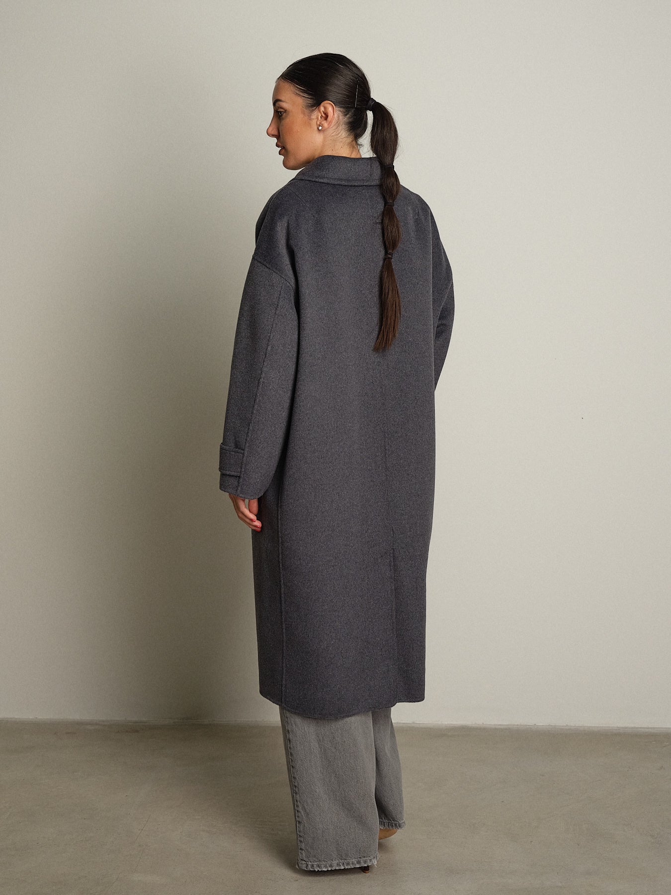 cappotto lungo monopetto tasconato - Antracite