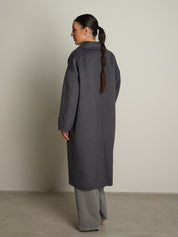 cappotto lungo monopetto tasconato - Antracite