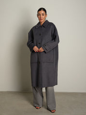 cappotto lungo monopetto tasconato - Antracite