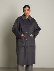cappotto lungo monopetto tasconato - Antracite