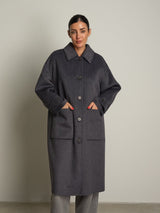 cappotto lungo monopetto tasconato - Antracite