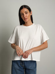 maglia scatola manica corta paricollo - Bianco ottico