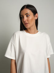 maglia scatola manica corta paricollo - Bianco ottico