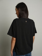 maglia scatola manica corta paricollo - Nero