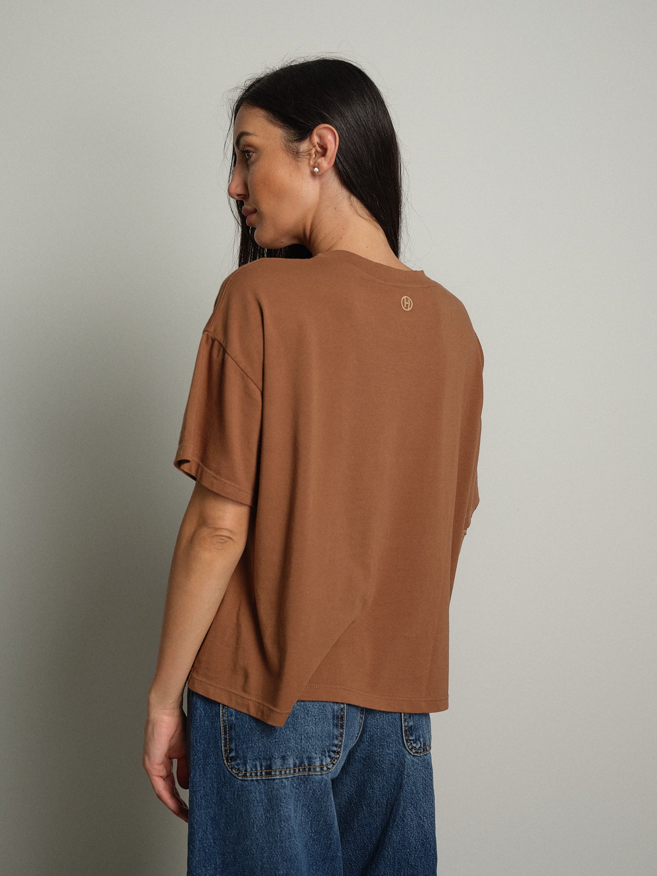 maglia scatola manica corta paricollo - bruciato
