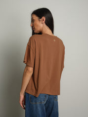 maglia scatola manica corta paricollo - bruciato