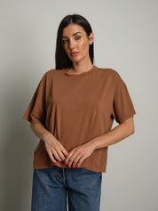 maglia scatola manica corta paricollo - bruciato