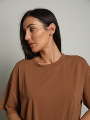 maglia scatola manica corta paricollo - bruciato