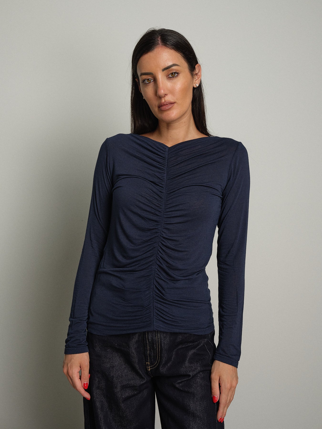 cashmerina drappeggio - blu