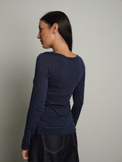 cashmerina drappeggio - blu