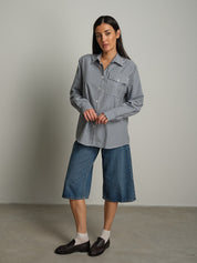 Camicia check piccolo - Blu notte