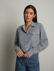 Camicia check piccolo - Blu notte