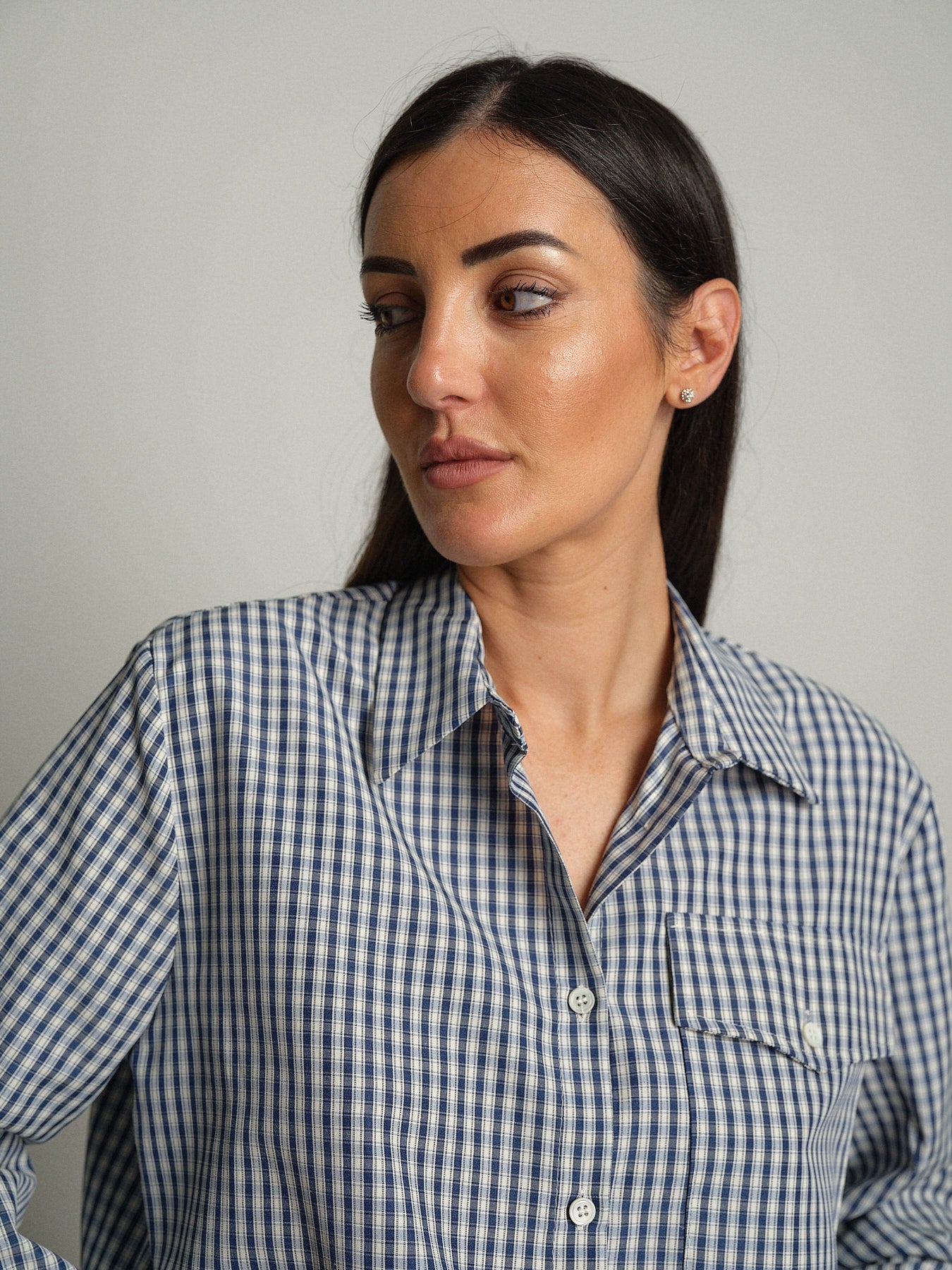 Camicia check piccolo - Blu notte