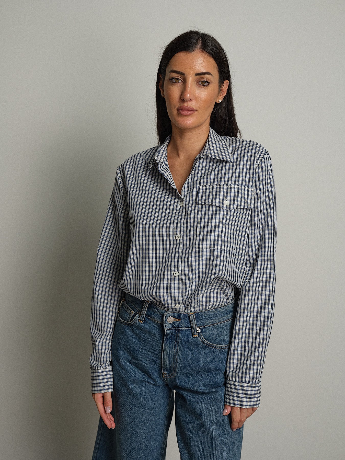 Camicia check piccolo - Blu notte