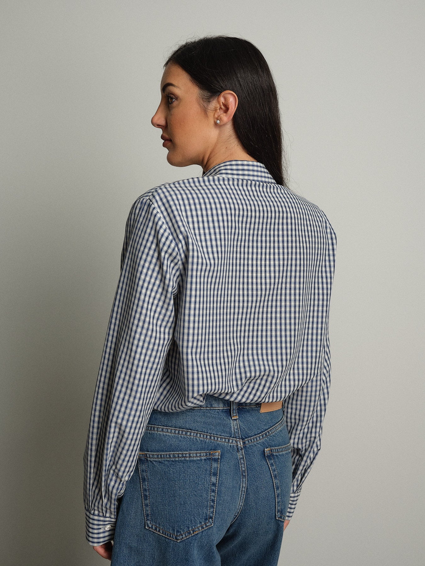 Camicia check piccolo - Blu notte