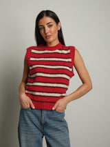 Gilet righe - Rosso