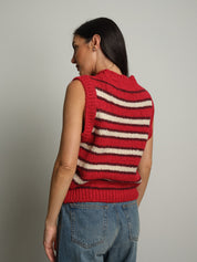 Gilet righe - Rosso