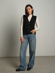 gilet con tasche - Nero