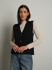 gilet con tasche - Nero