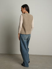 gilet con tasche - Tortora