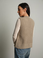 gilet con tasche - Tortora