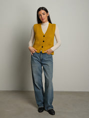 gilet con tasche - Senape