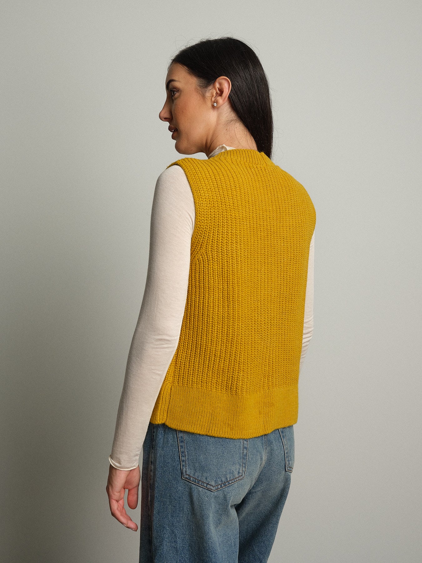 gilet con tasche - Senape