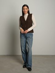 gilet con tasche - Moka