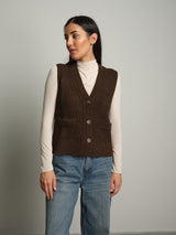 gilet con tasche - Moka