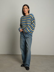 Maglione scollo barca righe - Carta da zucchero