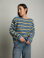 Maglione scollo barca righe - Carta da zucchero