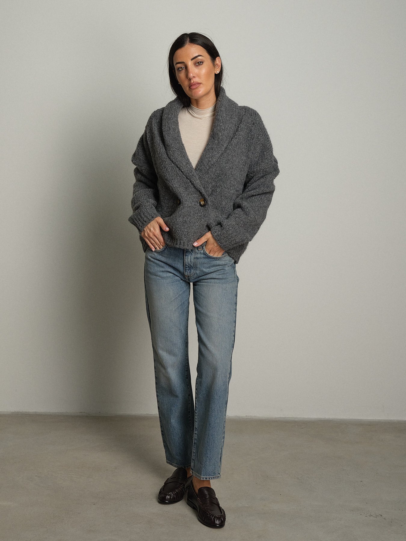 Cardigan doppio petto - Antracite