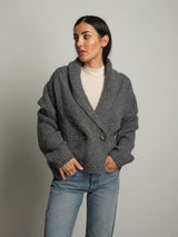 Cardigan doppio petto - Antracite