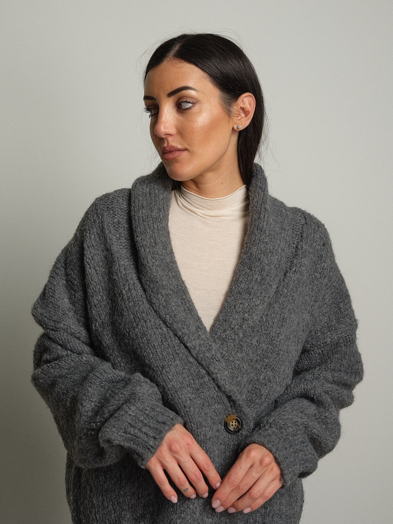 Cardigan doppio petto - Antracite