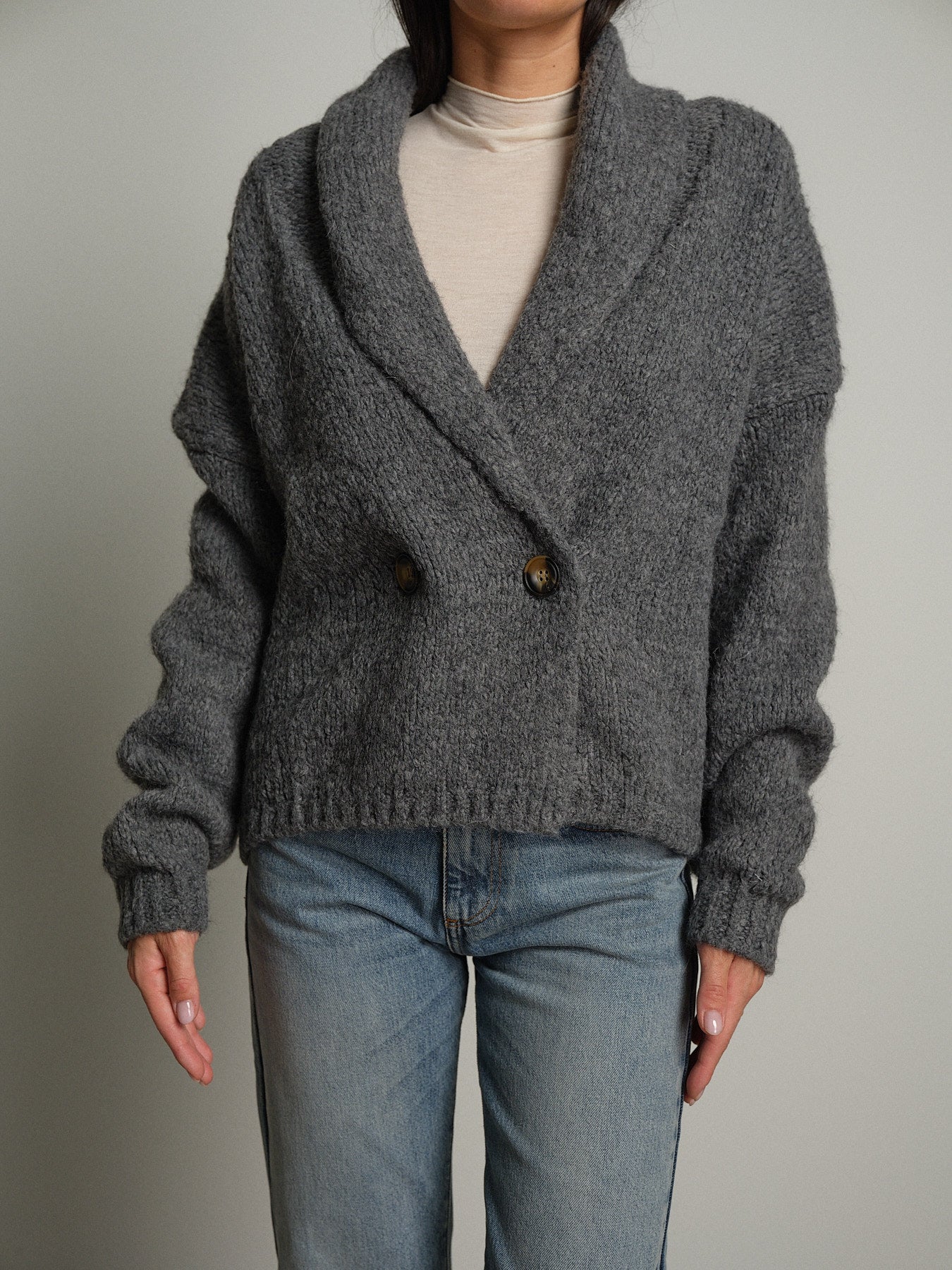 Cardigan doppio petto - Antracite
