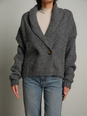 Cardigan doppio petto - Antracite