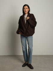 Cardigan doppio petto - Moka