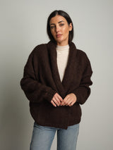 Cardigan doppio petto - Moka