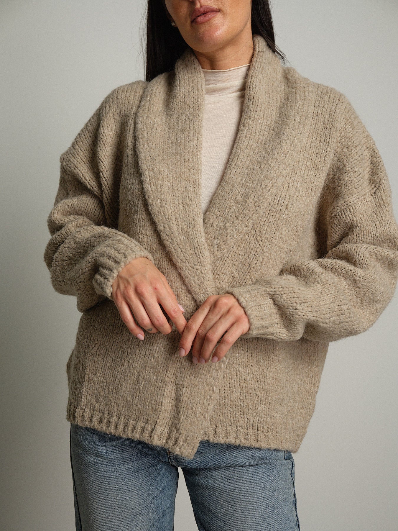 Cardigan doppio petto - beige