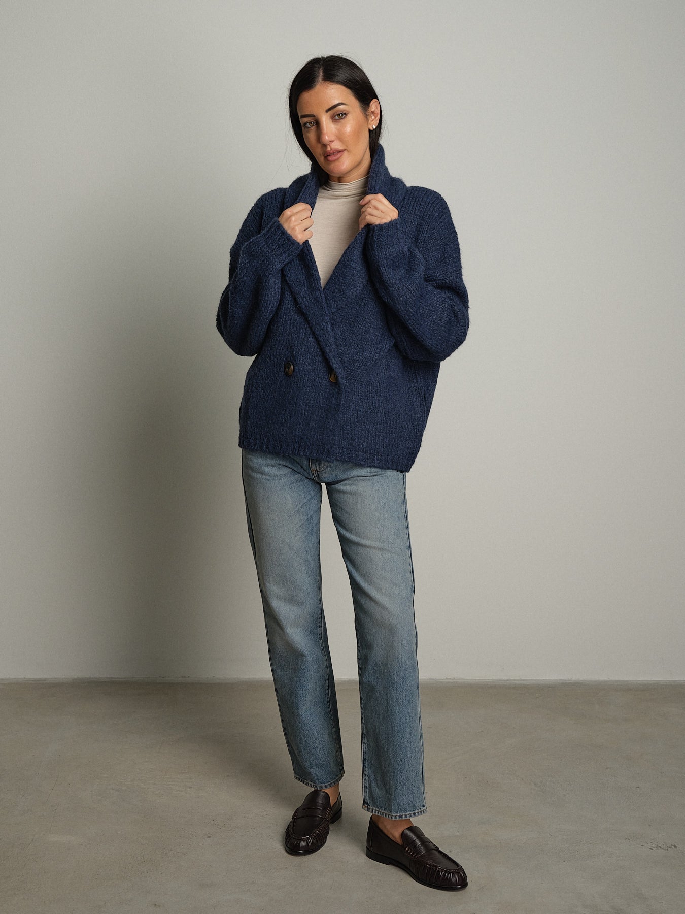 Cardigan doppio petto - Blu