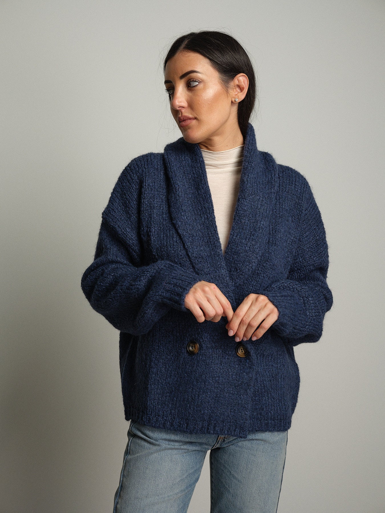 Cardigan doppio petto - Blu