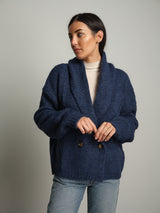 Cardigan doppio petto - Blu