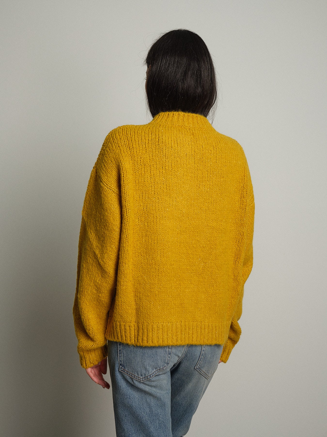 Maglione lory scollo V - Senape