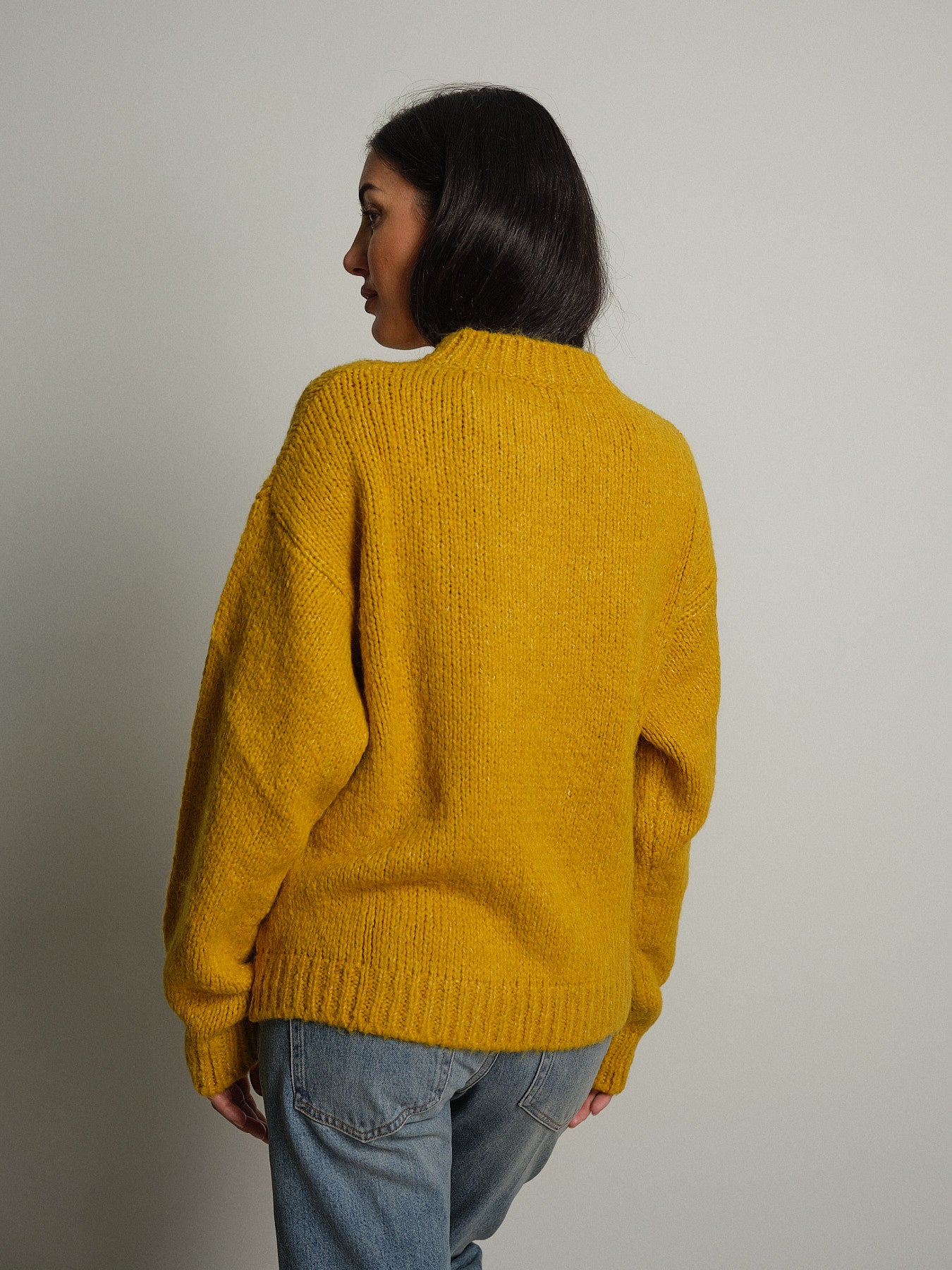 Maglione lory scollo V - Senape