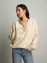 Maglione lory scollo V - Panna